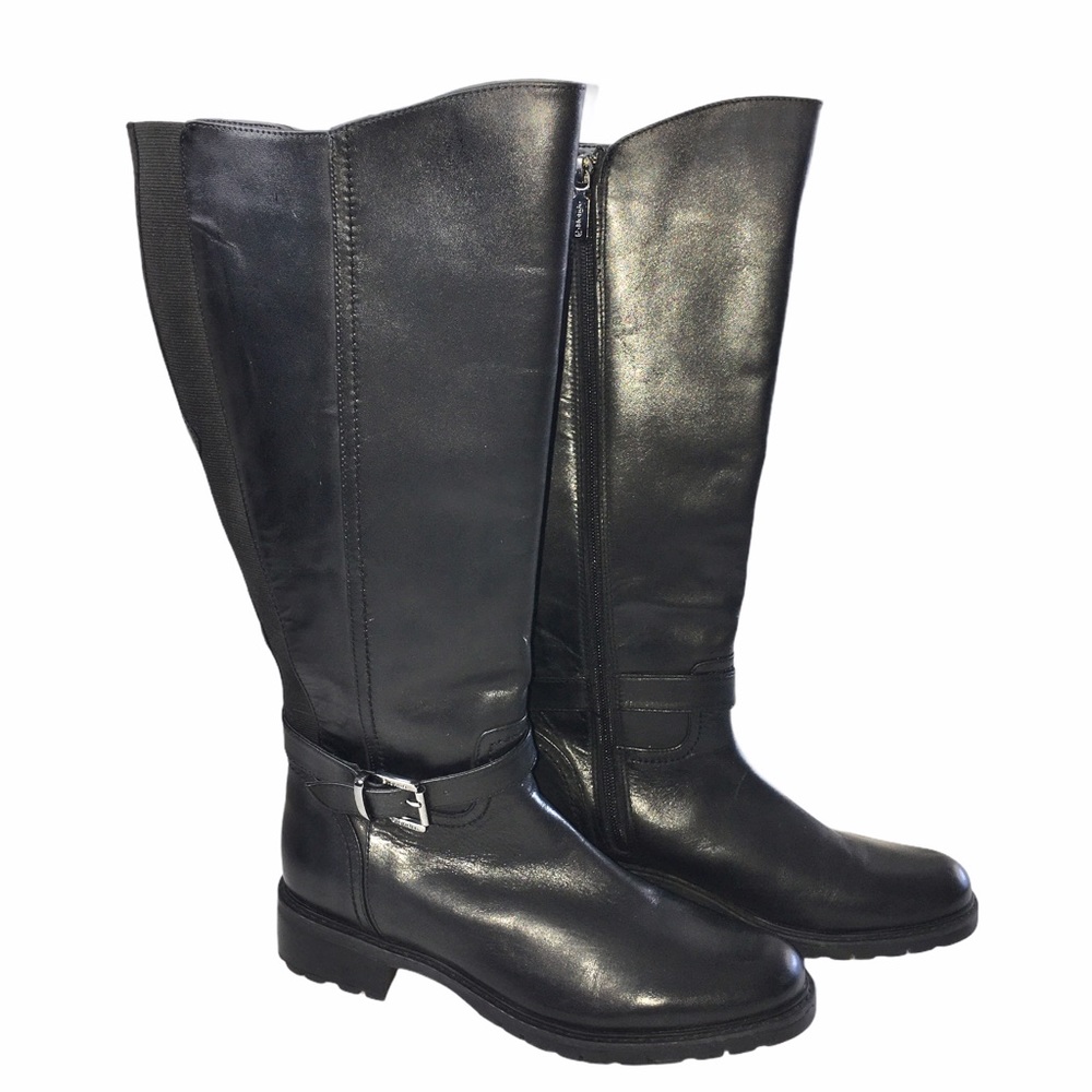 BLONDO Black Leather Vamp Waterproof Riding Boots Sz 7.5
